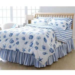   White Seashell Nautical Full Comforter Bed Bag Set: Home & Kitchen