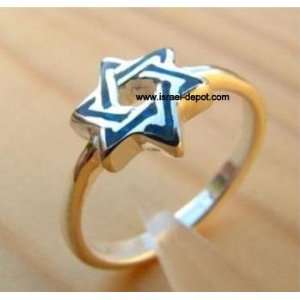   Jewish Silver Ring Magen David Star Blue Opal Stone: Everything Else