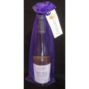    Wine Bottle Organza Bag Gift Pouch (6 Bags) Purple: Everything Else