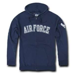 NAVY UNITED STATES AIR FORCE MILITARY FULL ZIP FLEECE MILITARY HOODIES 