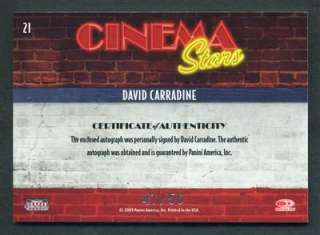 2009 Donruss Americana David Carradine Cinema Stars Auto ~ Kill Bill 