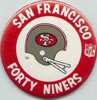 Rare San Francisco 49ers Vintage 2 bar helmet old colors logo pinback 