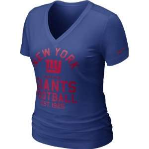   Womens Blue Nike Team Established V Neck T Shirt: Sports & Outdoors