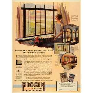 1926 Ad Higgen Metal Window Screens Edward F. Fisher Detroit E. P 