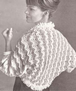 Vintage Bed Jacket Shrug Sweater Wrap crochet pattern  