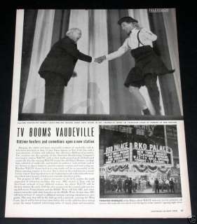 1948 OLD MAGAZINE ARTICLE, VAUDEVILLE, NEW YORK, WJZ TV, WPIX!  