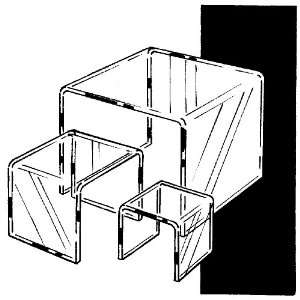 Set of 3 Acrylic Display Risers (3, 5 & 7) Clear/    Lot of 6 each