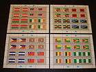 UNITED NATIONS 4 DIFF. #374 389 1982 FLAG SOUV SHEETS  