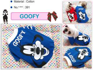 Small Dog Clothes,Disney Costume Goofy T shirts,391  