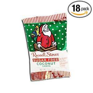Russell Stover Sugar Free Coconut Santas   Box of 18 (1 oz each 