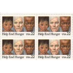  Help End Hunger Set of 4 x 22 Cent US Postage Stamps NEW 