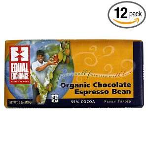 Equal Exchange Organic Chocolate Espresso, Whole Bean Bars, 3.5 Ounces 