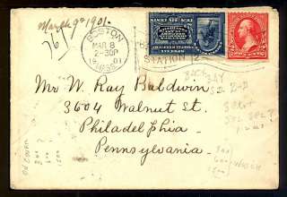 BOSTON 19MASS01 Flag Cancel on Running Messenger Special Delivery 