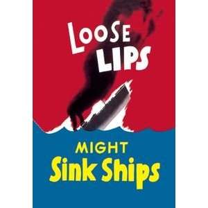  Loose Lips Might Sink Ships   20x30 Gallery Wrapped Canvas 