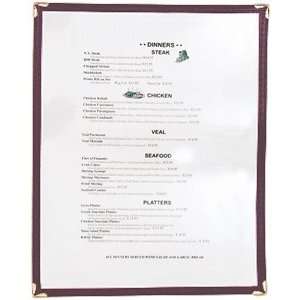    Burgundy 8 1/2 x 11 Single Pocket Menu Cover