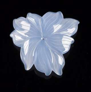 k5819 Carved blue chalcedony flower pendant bead  