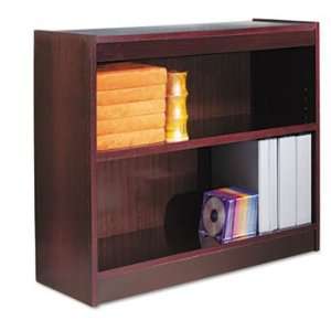 Alera BCS23036MY   Square Corner Bookcase, Wood Veneer, 2 Shelf, 35 3 