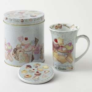  Paul Cardew 14 oz. Cupcakes and Cookies Mug, Coaster, and 