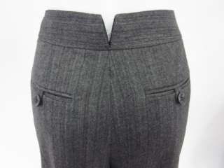 DESIGNER Dark Gray Tie Front Slacks Pants Trousers Sz L  