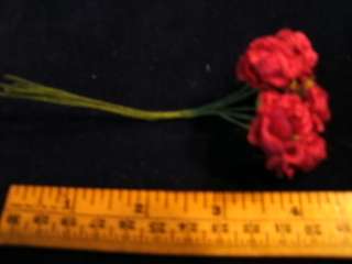 Vintage Millinery Flower Velvet Doll Rose 3/4 Red Kb5  