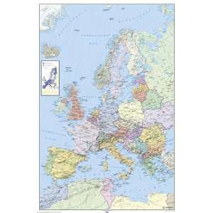  LAMINATED / ENCAPSULATED Educational Learning Teaching Maps Europe 