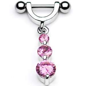  Pink Gem Drop Helix Cartilage Earring Jewelry