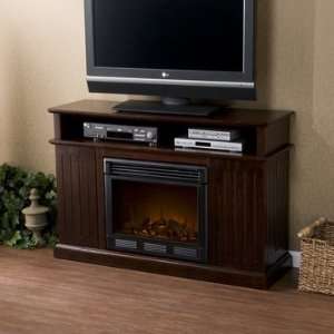  Kingsbury Espresso Media Console with Electric Fireplace 