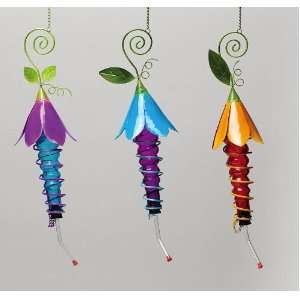  3 assorted hummingbird feeders: red, purple, blue: Patio 