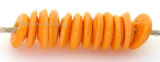 squash orange wavy disks bead size 3x12 3x14 mm amount 10 beads hole 