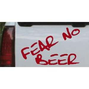 Red 32in X 20.7in    Fear No Beer Funny Car Window Wall Laptop Decal 