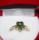 14K Solitaire 40 point Diamond Emeralds Ring  
