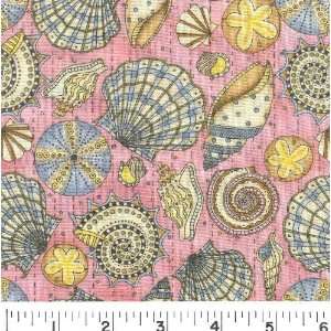  45 Wide SEASHELL STRIPE   PINK Fabric By The Yard: Arts 