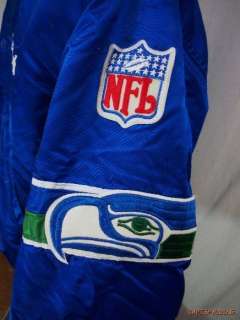 Vtg Seattle Seahawks. Satin Starter Football Jacket..L.NFL. Blue 