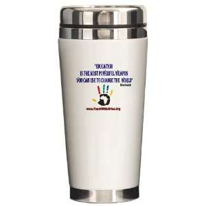  Nelson Mandela Quote Africa Ceramic Travel Mug by 