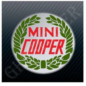 Mini Cooper Wreath Vintage Logo Sticker Decal