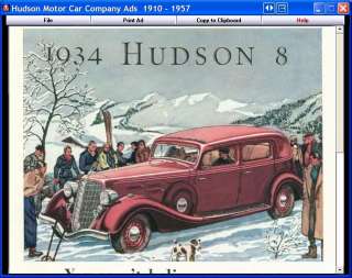 Hudson Motor Car Company Advertisements CD ROM car book  