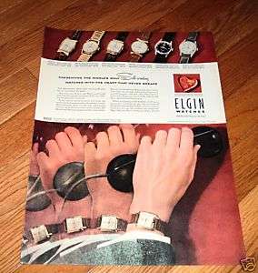 1953 Elgin Watch Ad The Worlds only Self Winding  