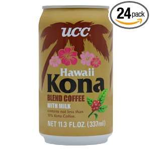 UCC Hawaii Kona Blend Coffee with Milk, 11.3 Ounce Cans (Pack of 24 