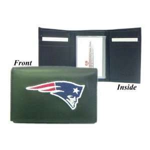   Patriots Embroidered Leather Tri Fold Wallet