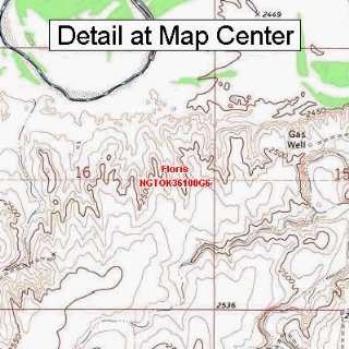 USGS Topographic Quadrangle Map   Floris, Oklahoma (Folded/Waterproof)