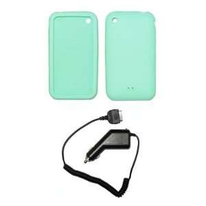  Mint Green Silicone Gel Skin Cover Case + Rapid Car 