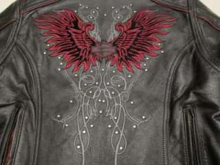 Harley Davidson Womens Wildside 3 In 1 Studded Rhinestone Leather 