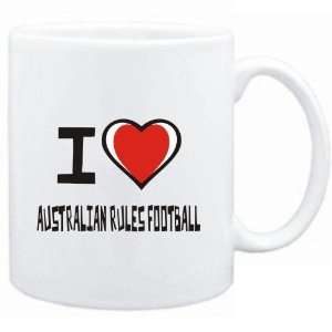 Mug White I love Australian Rules Football  Sports  