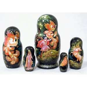  Fire Bird Russian Nesting Doll 5pc./5 Toys & Games
