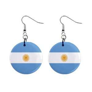 Argentina Flag Button Earrings