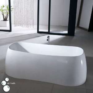 70 Asia Freestanding Resin Air Bath Tub   No Overflow   White Matte 