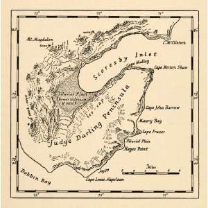  1936 Print Map Darling Peninsula Ellesmere Island 