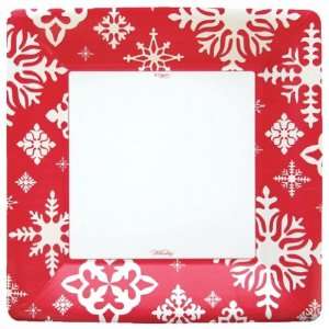    Alpine Snow Red 10 inch Square Paper Plate: Kitchen & Dining
