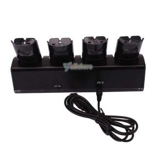 Light Charger Dock + 4 x Battery for Wii Remote Black  