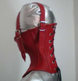 Leather Over Mouth Neck Corset With Over Head Straps S  